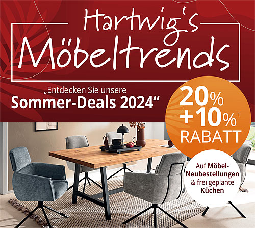 Rabatte nutzen und Möbelträume erfüllen: Hartwig's Möbeltrends: Sommer-Deals 2024 bei Möbel Hartwig in Ibbenbüren entdecken!